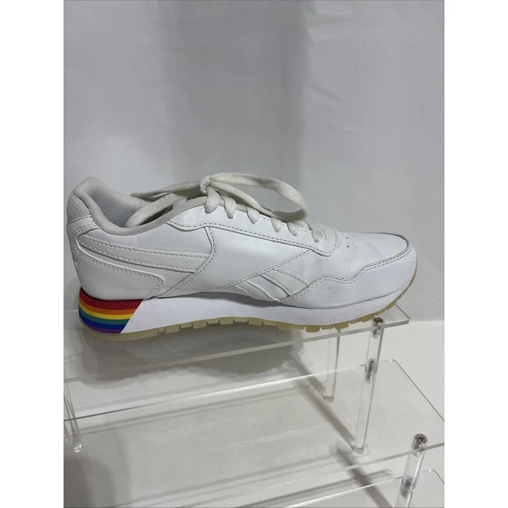 Reebok Harman Run Pride Shoes White/Rainbow Men's Size 5.5 FY5311 Pride Month